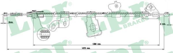 LPR Handremkabel C0890B Remkabel Toyota SCP1_, NLP1_, NCP1_ C0890B LPR