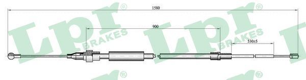 LPR Tautrekk, håndbremse C0967B Bremsekabel LPR SANDERO C0967B billige
