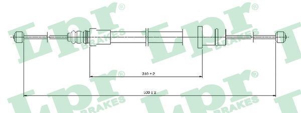 Żażné lanko parkovacej brzdy LPR C0994B LPR C0994B: Lanko ručnej brzdy Fiat ULYSSE 2006
