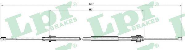 LPR Håndbremsekabel C0998B Håndbremsekabel LPR Citroën AX C0998B