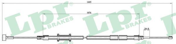 LPR Tautrekk, håndbremse C1008B Bremsewire LPR 406 C1008B billige