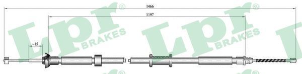 LPR Handremkabel C1024B C1024B Handremkabel LPR FIAT X 1/9