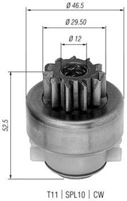 MAGNETI MARELLI Rondsel, startmotor 940113020283 940113020283 Vrijwielaandrijving, starter MAGNETI MARELLI FIAT MULTIPLA
