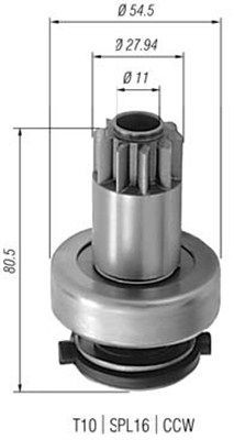 MAGNETI MARELLI Rondsel, startmotor 940113020308 Vrijwielaandrijving, starter MAGNETI MARELLI VERSO 940113020308 goedkoop