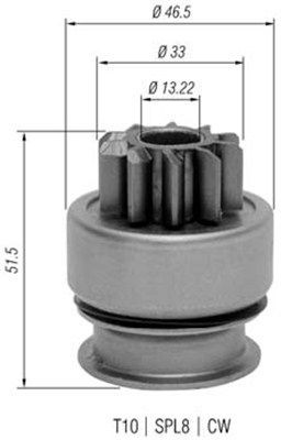 MAGNETI MARELLI Lite tannhjul, starter 940113020348 MAGNETI MARELLI 940113020348 Friløpsgir, starter L200 II Flatvogn lastebil/Chassis originale pris