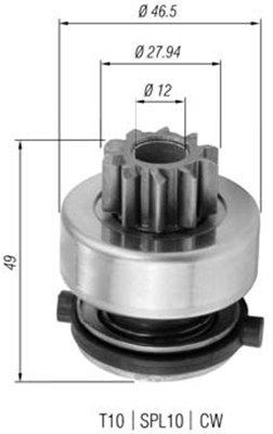 MAGNETI MARELLI Spidshjul, starter 940113020357 MAGNETI MARELLI 940113020357 Mercedes W123 Friløbsgear, starter originale pris