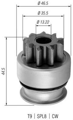 MAGNETI MARELLI Pignon, démarreur 940113020369 940113020369 Embrayage à roue libre démarreur MAGNETI MARELLI PEUGEOT EXPERT