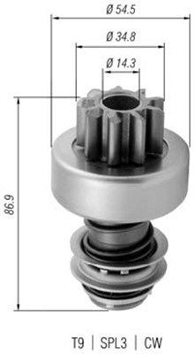 MAGNETI MARELLI Spidshjul, starter 940113020380 940113020380 MAGNETI MARELLI Friløbsgear, starter Mini billig