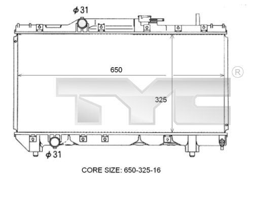 TYC Radiator, motorkjøling 736-0097 736-0097 Radiator motor TOYOTA VERSO TYC
