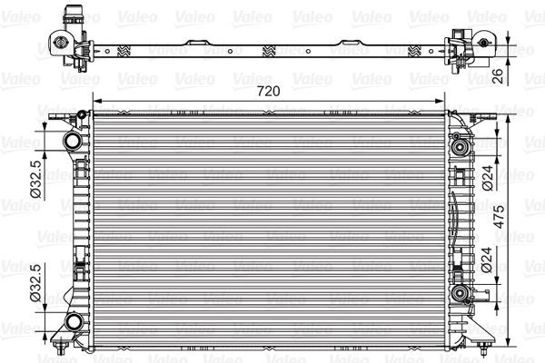 VALEO Radiator, motorkjøling 735472 VALEO 735472 Radiator, motorkjøling
