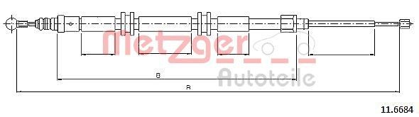 METZGER Câble de frein à main 11.6684 Frein à main METZGER GRAND VOYAGER 11.6684 pas cher