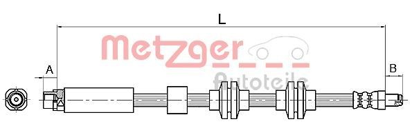METZGER Bromsslang 4110143 4110143 METZGER Bromsslangar Dacia