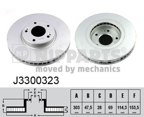 NIPPARTS Remschijf J3300323 Remschijven set NIPPARTS OMEGA J3300323 goedkoop