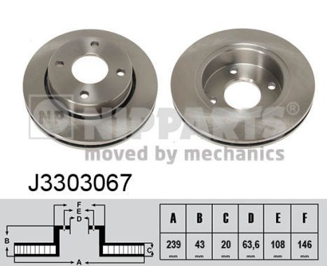 NIPPARTS Disque de frein J3303067 J3303067 Disques de frein NIPPARTS FORD COUGAR