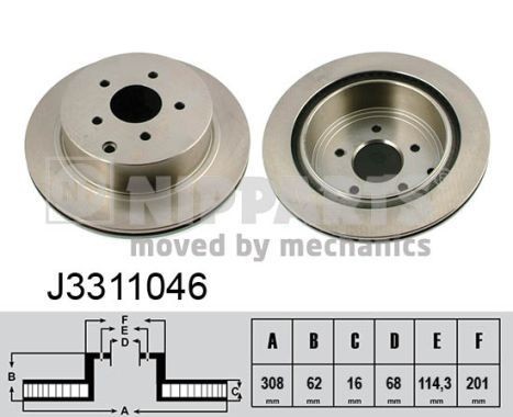 NIPPARTS Disque de frein J3311046 Disques de frein NIPPARTS COUGAR J3311046 pas cher