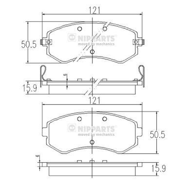 NIPPARTS Kit pastiglie freni J3601060 J3601060 Pastiglie dei freni NIPPARTS CHEVROLET EPICA costo