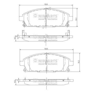 NIPPARTS Bremseklosser J3601071 J3601071 Bremseklosser NIPPARTS NISSAN PICK UP