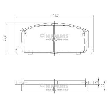 NIPPARTS Piduriklotsid J3602035 NIPPARTS J3602035 Pidurikattekomplekt, ketaspidur Corolla E90 odav