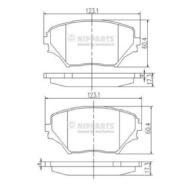 NIPPARTS Bromsbelägg J3602095 J3602095 NIPPARTS bromskloss CHEVROLET COLORADO