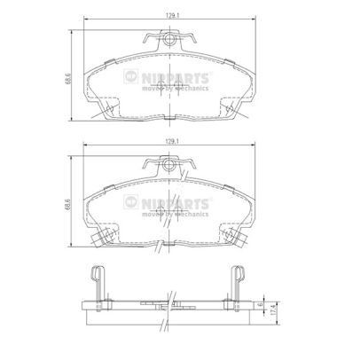 NIPPARTS Pastilhas de travão J3604031 NIPPARTS J3604031 Pastilhas de freio Emira Coupé originais preço