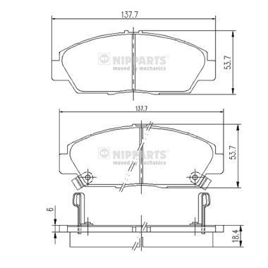 NIPPARTS Remblokken J3604037 Remblokkenset voor schijfrem NIPPARTS CIVIC J3604037 goedkoop