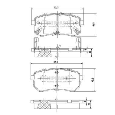 NIPPARTS Bremseklosser J3610307 Klosser NIPPARTS Mercedes-Benz B-Klasse J3610307