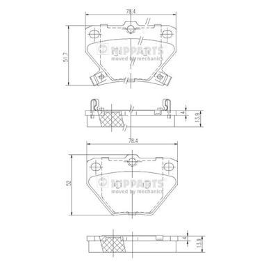 NIPPARTS Bremseklosser J3612018 Bremsekloss-sett NIPPARTS COROLLA J3612018 billige