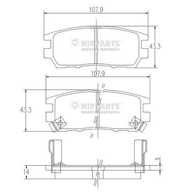 NIPPARTS Kit pastiglie freni J3615005 J3615005 Pastiglie dei freni NIPPARTS CHEVROLET EPICA costo