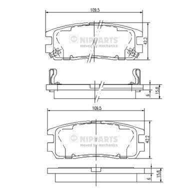 NIPPARTS Bremsbeläge J3619001 Bremsbelag NIPPARTS Smart CITY-COUPE J3619001