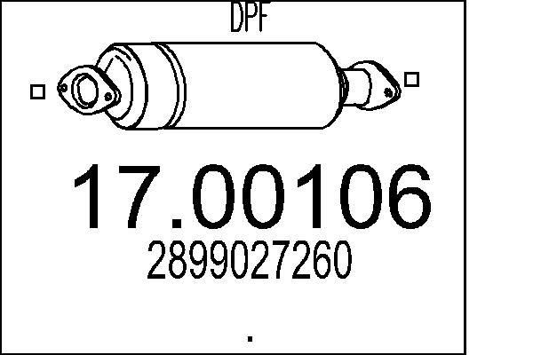 MTS Partikkelfilter 17.00106 17.00106 Partikkelfilter HYUNDAI H-1 Kassevogn MTS