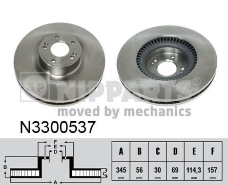 NIPPARTS Disco freno N3300537 N3300537 Dischi freno NIPPARTS HYUNDAI GRANDEUR costo
