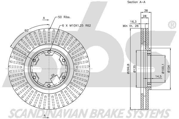 sbs Bremseslange 1330852377 Bremseslange sbs Alfa Romeo SPIDER 1330852377