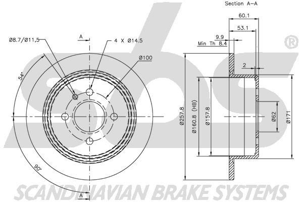 sbs Bremseslange 1330851511 Bremseslanger sbs 4-serie 1330851511 billig