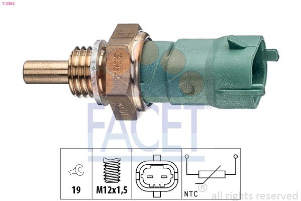 FACET Andur, kütusetemperatuur 7.3364 Kütuse temperatuuri andur FACET TOUAREG 7.3364 odav