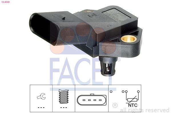 FACET Sender Unit, intake air temperature 10.4040 HYUNDAI i40 FACET intake air temperature sensor 104040