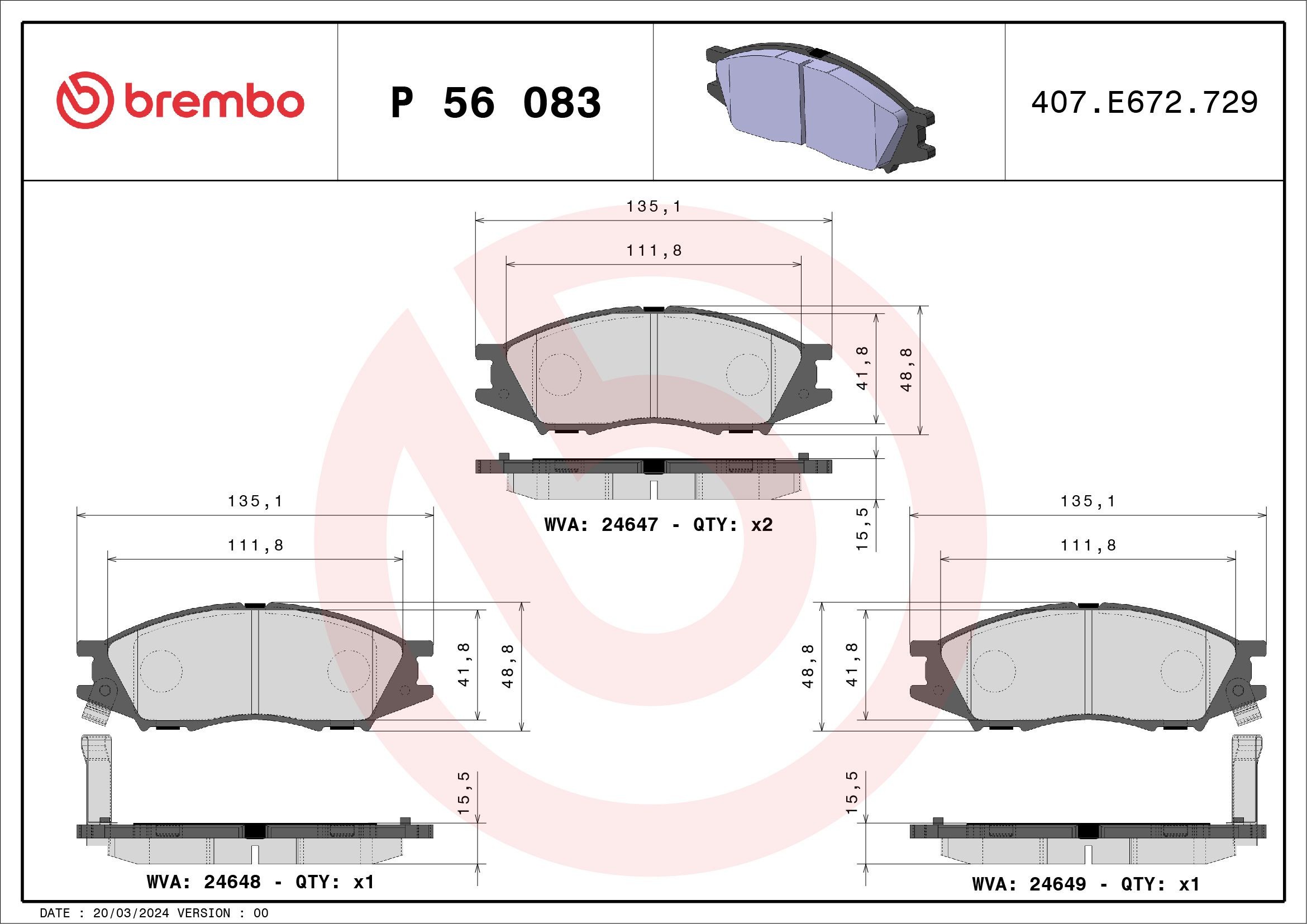 BREMBO Jarrupalat, levyjarru P 56 083 BREMBO P 56 083 Nissan Almera B10 jarrupalat hinta