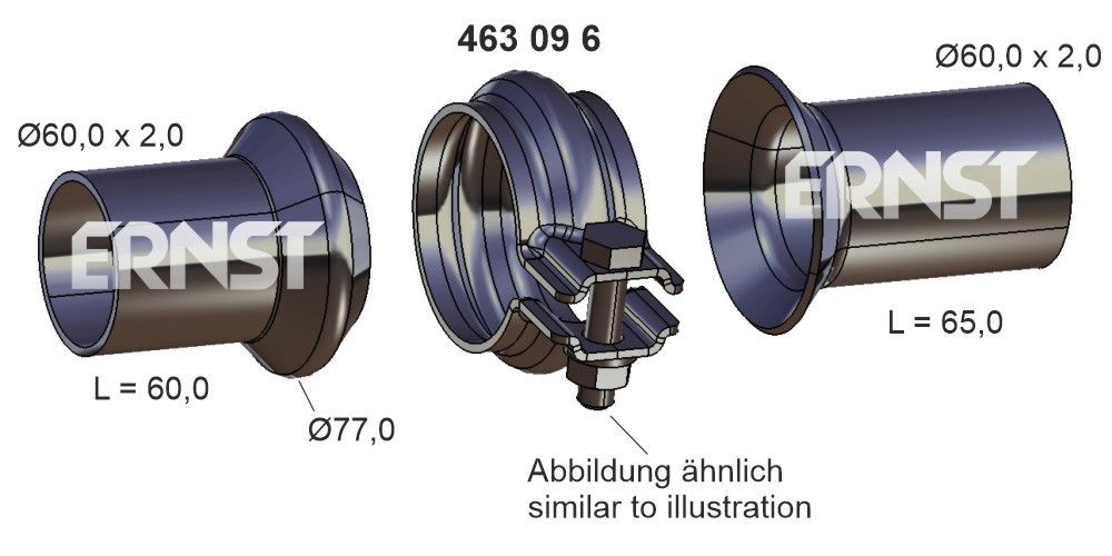 ERNST Σετ επισκευής, σωλήνας εξάτμισης 463096 ERNST 463096 Σωληνώσεις εξάτμισης Citroën C1 1 τιμες