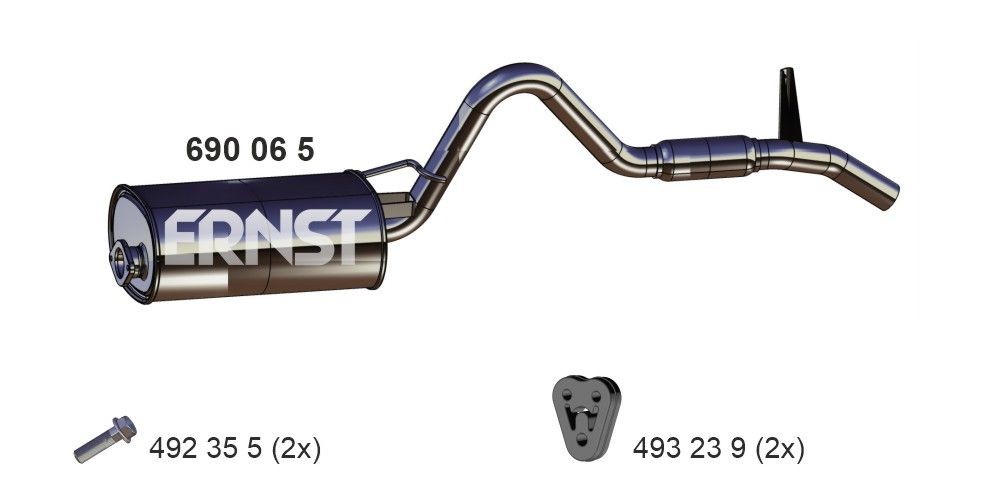 Rear silencer ERNST 690065 ERNST 690065 2004 MITSUBISHI L 200 exhaust silencer replacement