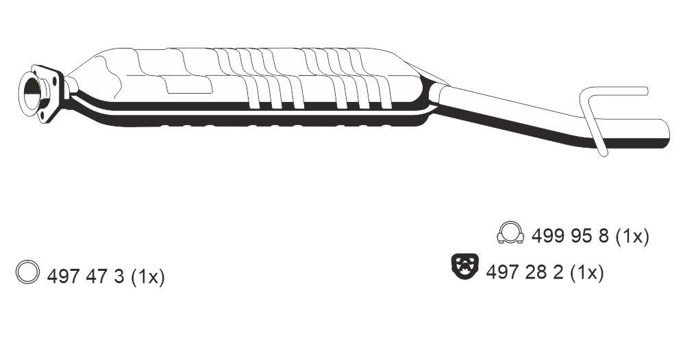 Mittelschalldämpfer ERNST 351133 MERCEDES-BENZ C-Klasse 2018 Mittelschalldämpfer ERNST 351133