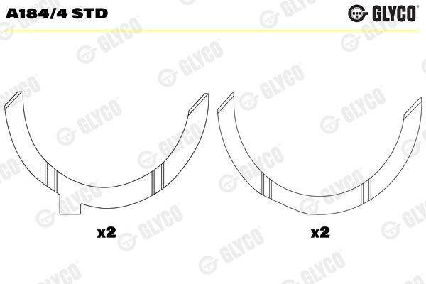 GLYCO Vymedzovacia podlożka pre kľukový hriadeľ A184/4 STD GLYCO A184/4 STD Remenice klukoveho hriadela Volvo C70 Coupe originálne cena