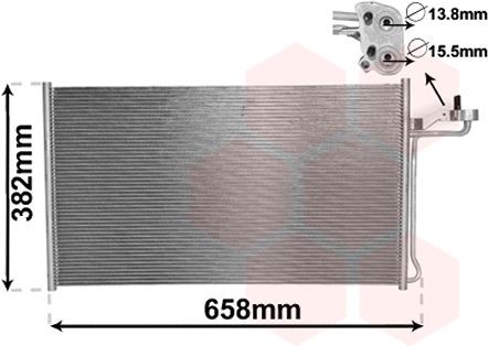 VAN WEZEL Condensor voor airco 59005150 Volvo S80 Condensator, airconditioning VAN WEZEL 59005150