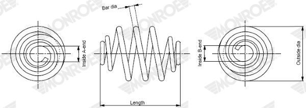 MONROE Ressort de suspension SP0764 MONROE SP0764 d'origine Ressort de suspension Zafira A coût