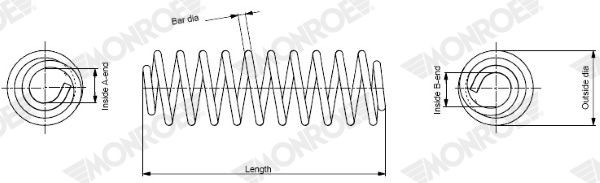 Ελατήρια ανάρτησης MONROE SP2825 MONROE SP2825 Ελατήρια πίσω αριστερά δεξιά Renault MASTER 2008