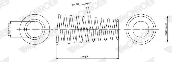 Ressort de suspension MONROE SP3227 MONROE SP3227 Ressort hélicoïdal KIA SHUMA 2010