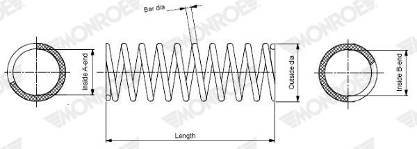 MONROE Ressort de suspension SP3274 Ressorts LAND ROVER MONROE SP3274