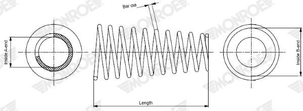 MONROE Ressort de suspension SP3665 Nissan TERRANO Ressort de suspension MONROE SP3665
