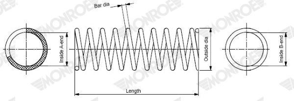 Fjeder MONROE SP3667 MONROE SP3667 Spiralfjeder NISSAN X-TRAIL 2011