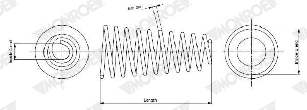 MONROE Mola de suspensão SP3744 MONROE SP3744 originais Mola helicoidal MERCEDES-BENZ CLS preço