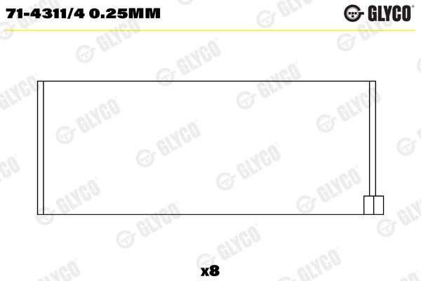 GLYCO Ojničné lożisko 71-4311/4 0.25mm Ojničné ložiská GLYCO DUSTER 71-4311/4 0.25mm lacné