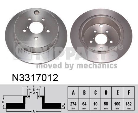 NIPPARTS Bremseskive N3317012 N3317012 Bremseskiver NIPPARTS CHEVROLET ASTRO